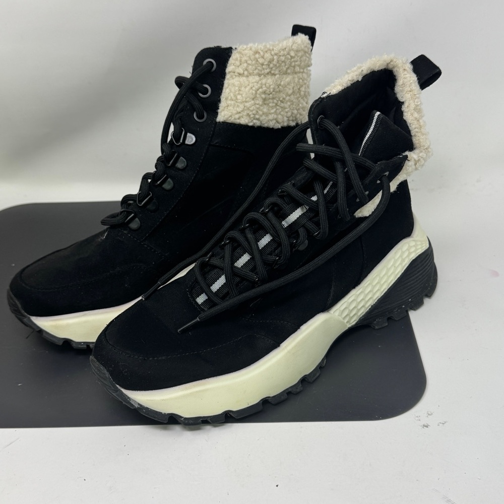 Kensie Womens Crown Shearling Hiking Boots COMBAT LACE UP BOOTIES SIZE 8M